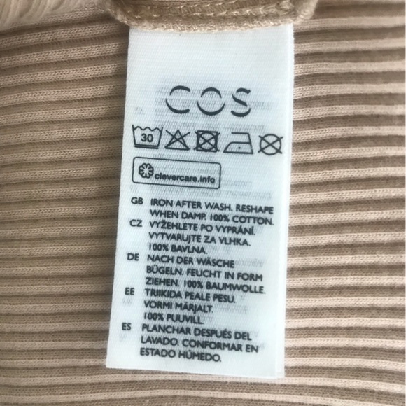 COS Ribbed Cotton Top Size L - Picture 4 of 4